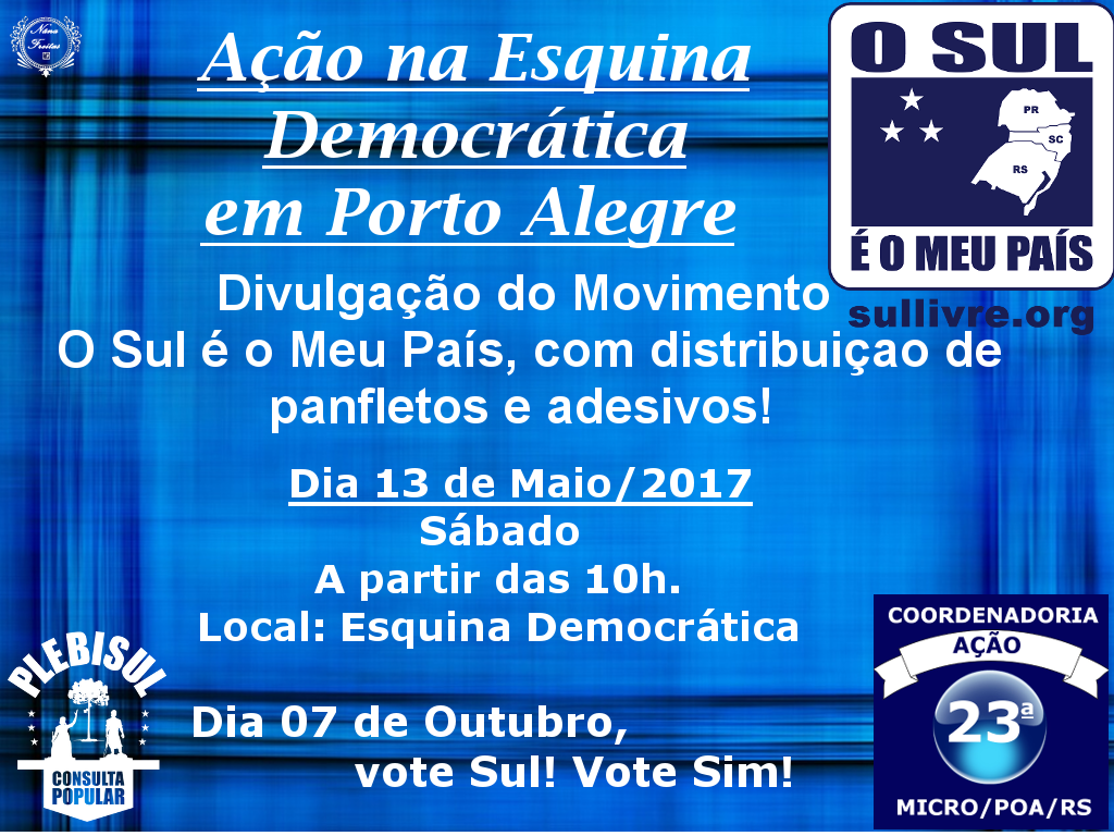 Ação na Esquina Democrática será realizada